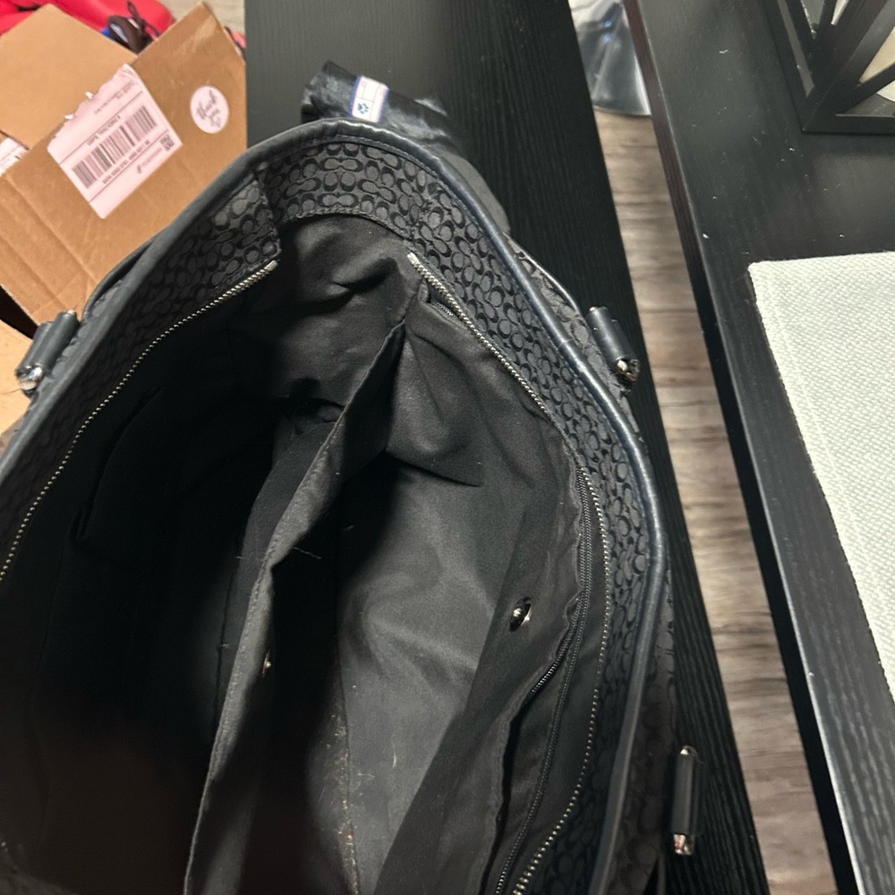 Coach❤️Hampton Black Signature Monogram X-Large Tote/Laptop Bag - Picture 11 of 15